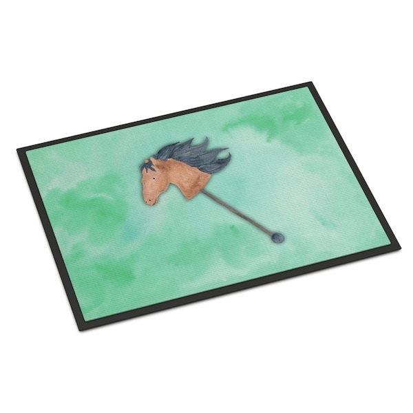 Carolines Treasures 18 x 27 in. Stick Horse Watercolor Indoor or Outdoor Mat - BB7366MAT