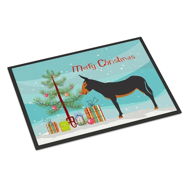 Carolines Treasures Catalan Donkey Christmas Indoor or Outdoor Mat, 24 x 36 in. - BB9222JMAT