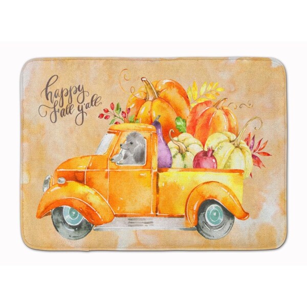 Carolines Treasures Fall Harvest Silver Poodle Machine Washable Memory Foam Mat - CK2669RUG