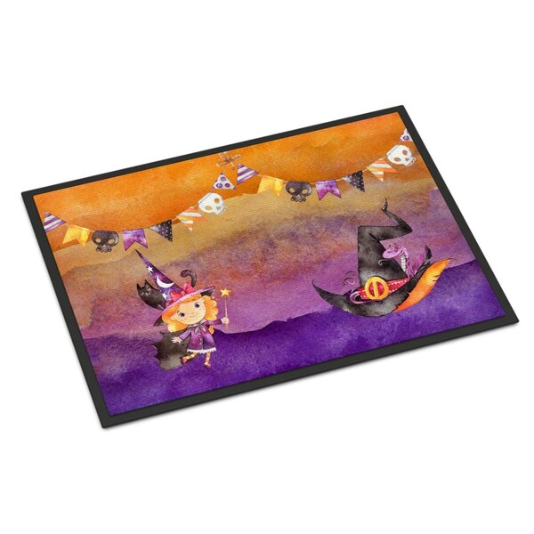 Carolines Treasures 24 x 36 in. Halloween Little Witch Party Indoor or Outdoor Mat - BB7462JMAT