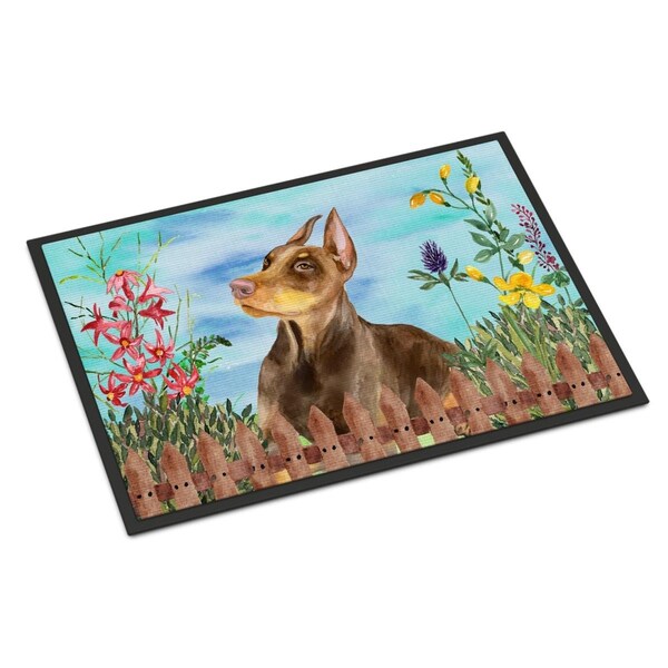 Carolines Treasures Doberman Pinscher Spring Indoor or Outdoor Mat - 24 x 36 in. - CK1271JMAT