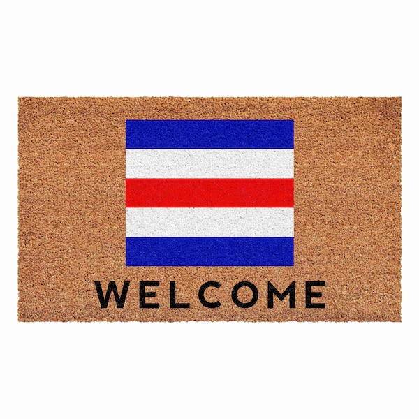 Calloway Mills Personalized Door Mat, Blue, Red, White, Black, Natural, 17 in W x 29 in L - 108121729C