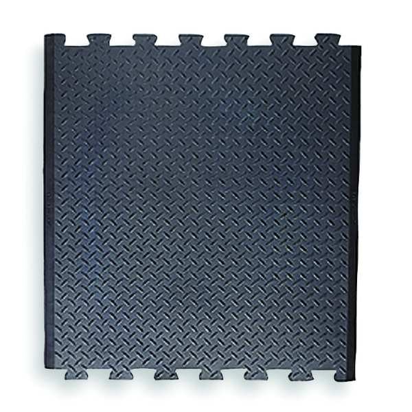 Notrax Interlocking Antifatigue Mat Tile, Rubber, 31 in W x 31 in L, 1/2 in Thick - 545M3631BL