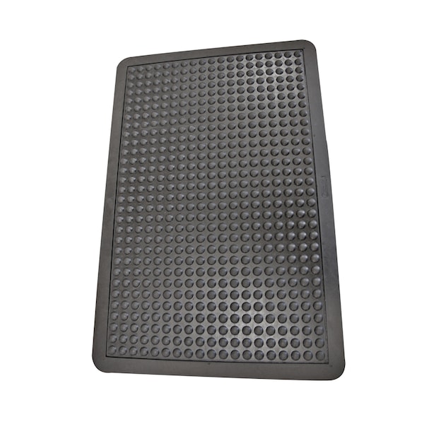 Rubber-Cal "Bubble-Top" Anti-Fatigue Matting - 5/8 in x 3 ft x 4 ft - Rubber Floor Mats - Black Borders - 03-184