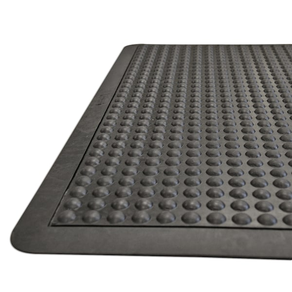 Rubber-Cal "Bubble-Top" Anti-Fatigue Matting - 5/8 in x 3 ft x 4 ft - Rubber Floor Mats - Black Borders - 03-184