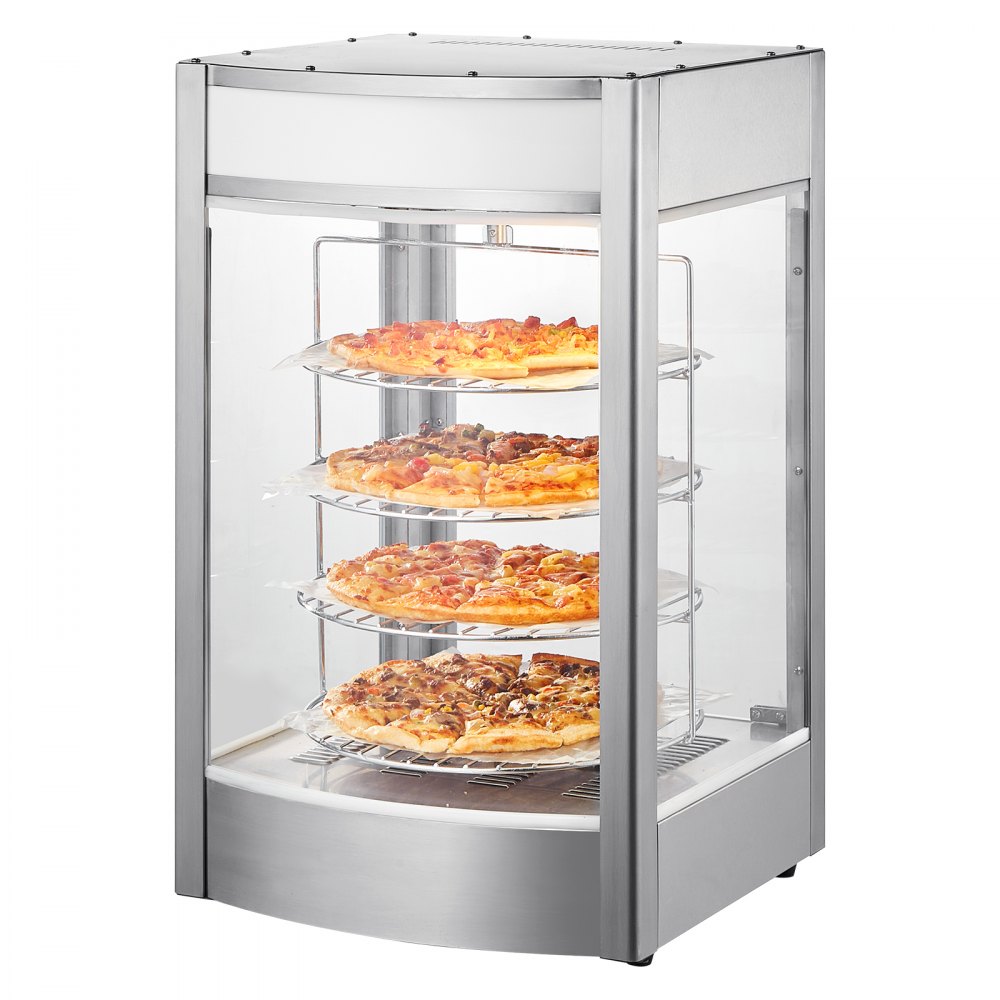 VEVOR Food Warmer Display for 14" Pizza, 4-Tier Commercial Pizza Warmer Electric - PSZSJ4CKXZ00VX8HQV1