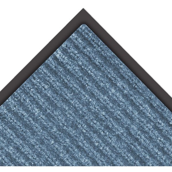 Notrax Entrance Mat, Indoor, Polypropylene, Ribbed Surface, Vinyl Back, 3/8 in Thick, 3 ft x 5 ft, Blue - 109S0035BU