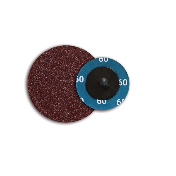 Continental Abrasives 2" 60 Grit Aluminum Oxide Cloth Reinforced Quick Change Style Disc - Q-A2060