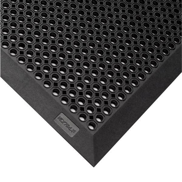 Notrax Drainage Entrance Mat, Rubber, 5/32 in Thick, Black, 3 ft W x 5 ft L - 599S0035BL