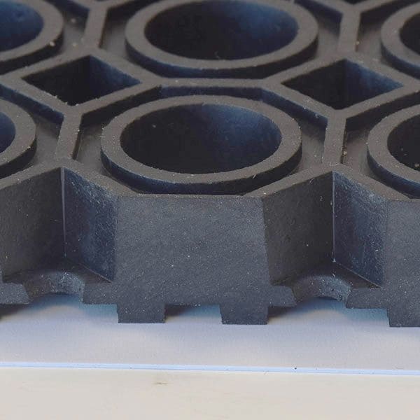 Notrax Drainage Entrance Mat, Rubber, 5/32 in Thick, Black, 3 ft W x 5 ft L - 599S0035BL
