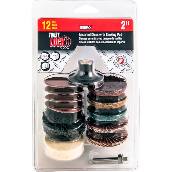Mibro 12-Piece Industrial 2 in. Twist-Lock Surface Conditioning Kit - 274111