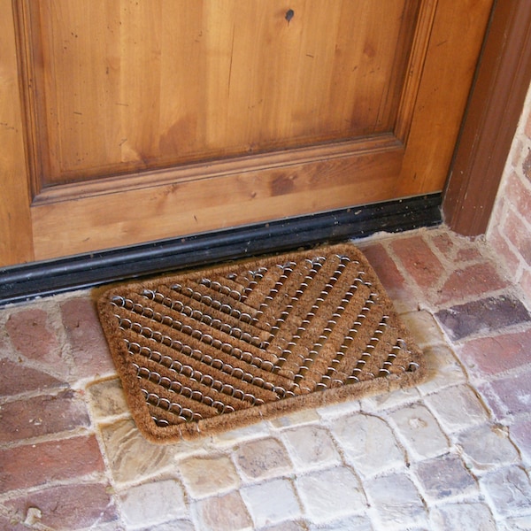 Rubber-Cal "Herringbone" Outdoor Scraper Door Mat, 18 by 30-Inch - 10-100-514