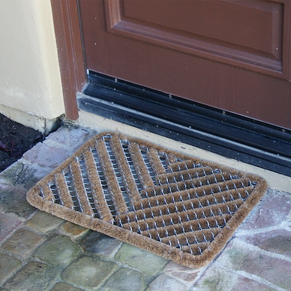 Rubber-Cal "Herringbone" Outdoor Scraper Door Mat, 18 by 30-Inch - 10-100-514