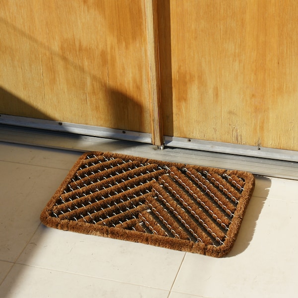 Rubber-Cal "Herringbone" Outdoor Scraper Door Mat, 18 by 30-Inch - 10-100-514
