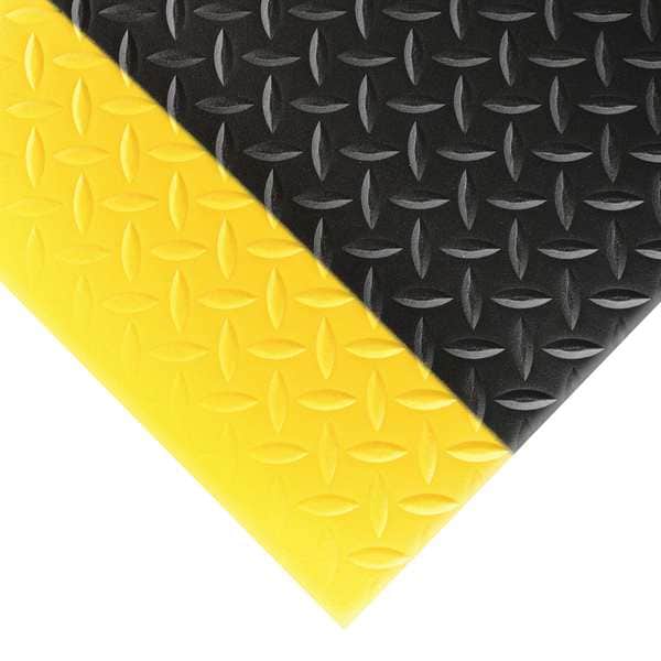 Notrax Antifatigue Mat, 6 ft. L x 2 ft. W, 1/2" Thickness, Closed Cell PVC Foam, Diamond Plate - 419S0026BY