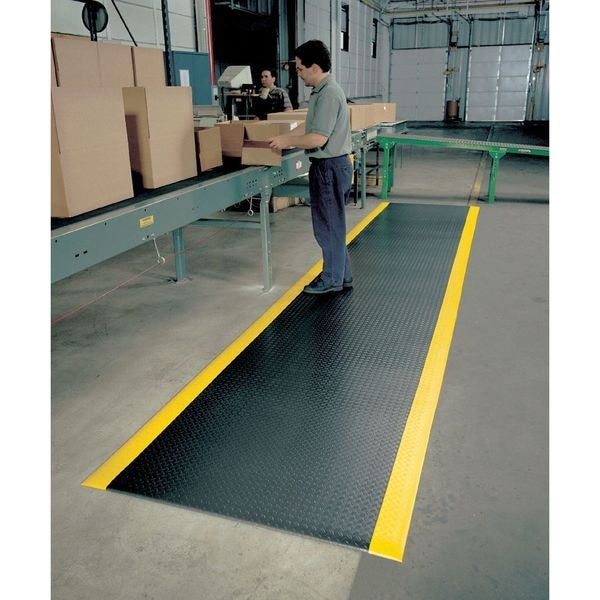 Notrax Antifatigue Mat, 6 ft. L x 2 ft. W, 1/2" Thickness, Closed Cell PVC Foam, Diamond Plate - 419S0026BY