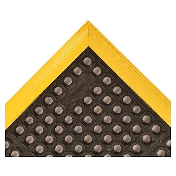 Notrax Antifatigue Mat, 64 in L x 38 in W, 7/8 in Thickness, Rubber, Drainage Holes, Black - 549S3864YB