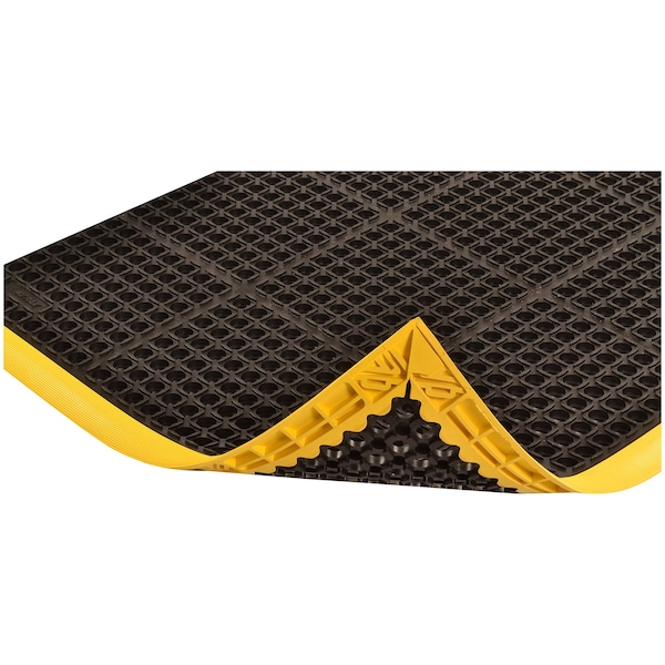 Notrax Antifatigue Mat, 64 in L x 38 in W, 7/8 in Thickness, Rubber, Drainage Holes, Black - 549S3864YB