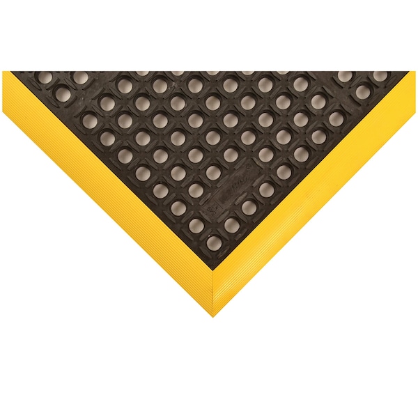 Notrax Antifatigue Mat, 64 in L x 38 in W, 7/8 in Thickness, Rubber, Drainage Holes, Black - 549S3864YB