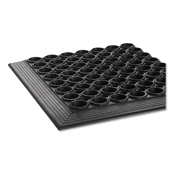 Crown Matting Technologies Safety Mat, Rubber, Drainage Holes, 36" W x 60" L, Black - WS CT35BK