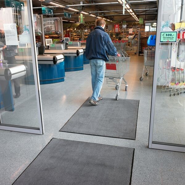 Notrax Entrance Mat, Polypropylene, 5/16 in Thick, Charcoal, 4 ft W x 6 ft L - 130S0046CH
