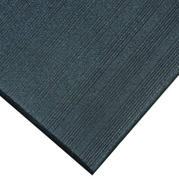 Notrax Antifatigue Mat, 3 ft. L x 2 ft. W, 3/8" Thickness, Closed Cell PVC Foam, Corrugated, Black - 410S0323BL