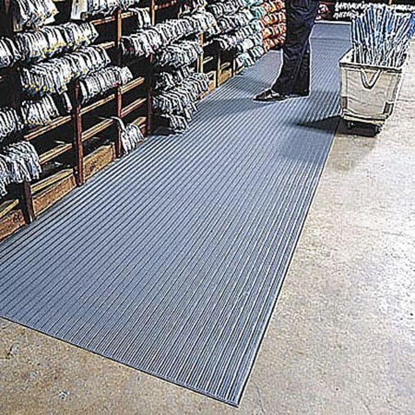 Notrax Antifatigue Mat, 3 ft. L x 2 ft. W, 3/8" Thickness, Closed Cell PVC Foam, Corrugated, Black - 410S0323BL