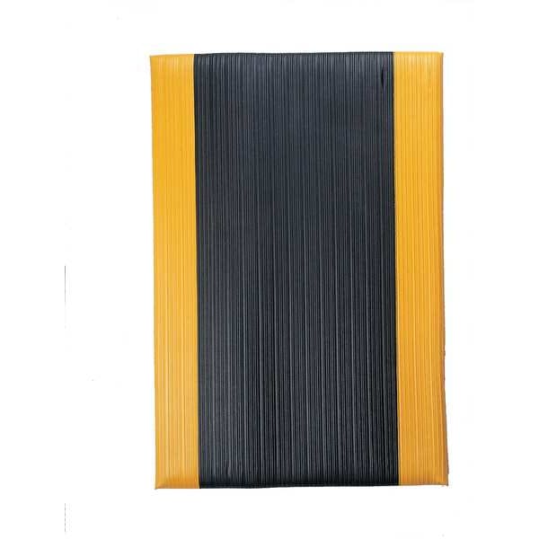 Notrax Antifatigue Mat, 3 ft. L x 2 ft. W, 3/8" Thickness, Closed Cell PVC Foam, Corrugated, Black - 410S0323BL
