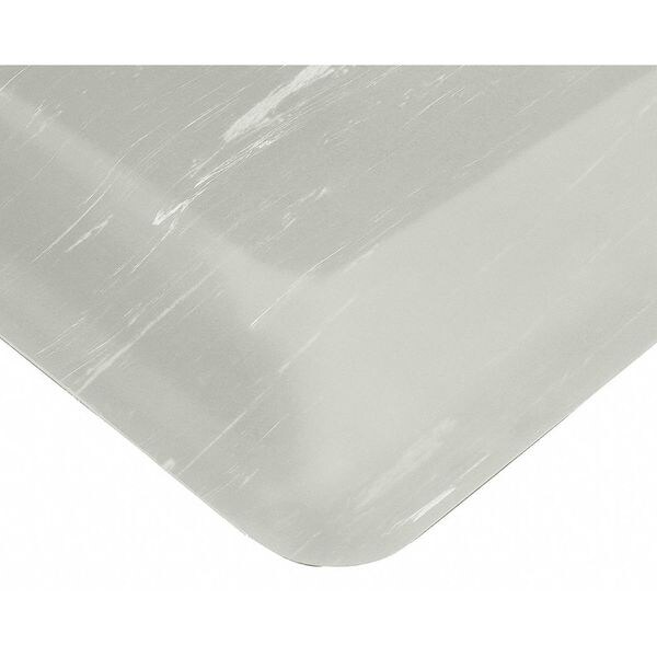 Wearwell Antifatigue Mat, 3 ft. L x 2 ft. W, 1/2" Thickness, Nitrile, Marble, Gray - 420