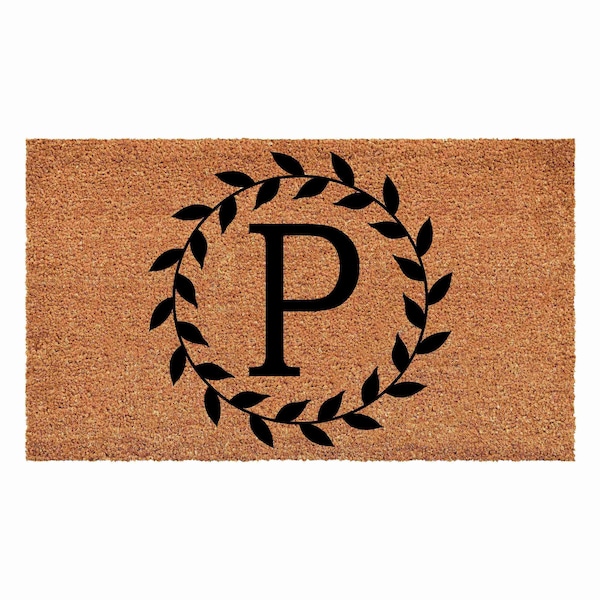 Calloway Mills Monogram Door Mat, Black, Natural, 30 in W x 48 in L - 108203048P