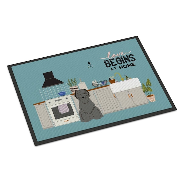 Carolines Treasures 24 x 36 in. Black Briard Kitchen Scene Indoor or Outdoor Mat - CK7785JMAT