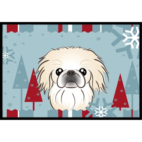 Carolines Treasures Winter Holiday Pekingese Indoor and Outdoor Mat- 24 x 36 in. - BB1717JMAT