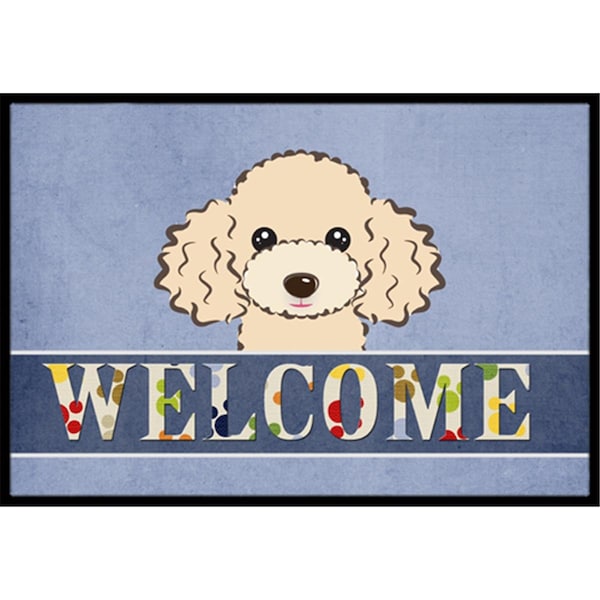 Carolines Treasures Buff Poodle Welcome Indoor and Outdoor Mat- 24 x 36 in. - BB1444JMAT