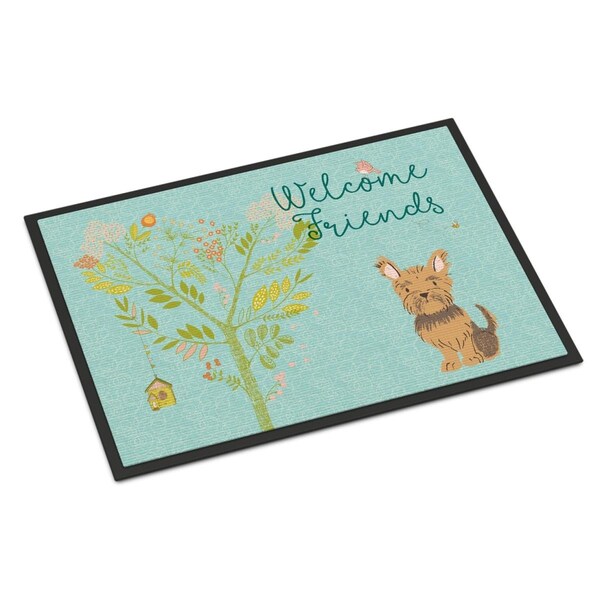 Carolines Treasures Welcome Friends Yorkie Indoor or Outdoor Mat, 18 x 27 in. - BB7641MAT