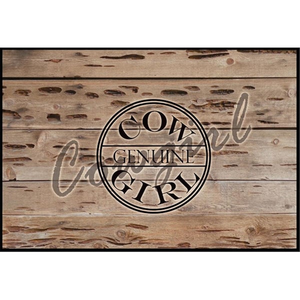 Carolines Treasures Genuine Cow Girl Branded Indoor or Outdoor Mat - SB3056JMAT