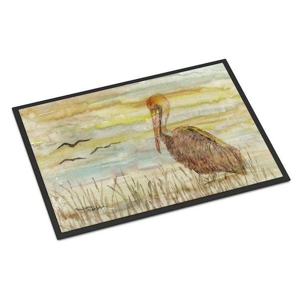 Carolines Treasures 24 x 36 in. Brown Pelican Yellow Sky Indoor or Outdoor Mat - SC2025JMAT
