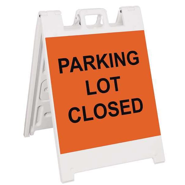 Zoro Select Barricade Sign, Plastic, Engineer, 36 in Height, 3 in Length, 17 lb, White - 136-WLGQ2438-OBEG