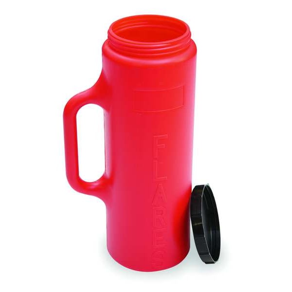 Zoro Select Nonspike Flare Case, Red, Polypropylene, 18 in Length, Screw-On Cap - 95-07-003