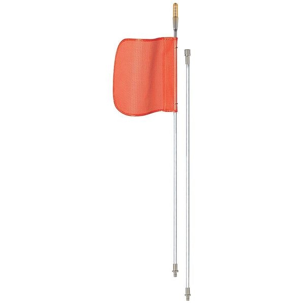 Checkers Warning Whip with Reflective X Flag, White Whip, Orange Flag, Fiber Glass - FS10XL-SPQD-O