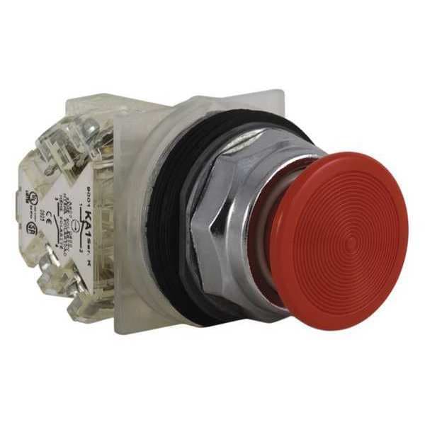 Botón pulsador no iluminado de Schneider Electric, 30 mm, 1NA/1NC, Rojo - 9001KR4RH13