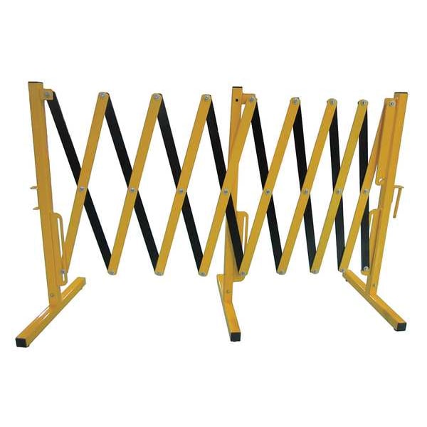 Zoro Select Collapsible Barricade, Aluminum, 41 lb, Black/Yellow - 22NY02