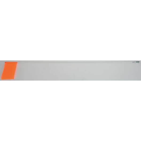 Checkers Warning Whip, White Whip, Orange Flag, Fiberglass Whip, Plastic Coated Nylon Mesh Flag - FSRR7W-HB