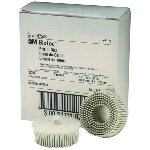 3M Scotch-Brite Roloc Bristle Discs 120 Grit Fine White, 2" - MMM7528
