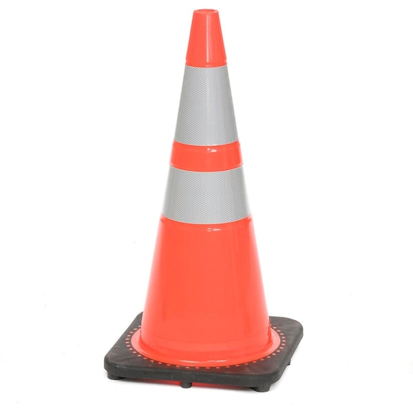 Cortina Safety Products Vinyl, 28 in Height, 28 in Length, Black/Orange - 03-500-10