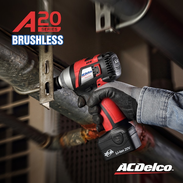 Acdelco A20 20V BRUSHLESS 1/2" Impact Wrench 320 ft-lbs, Tool Only - ARI20156T