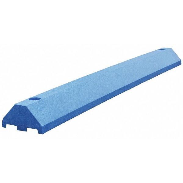 Plastics R Unique Parking Blocks, 4 in Height, 4 ft Length, Ultra Blue - ULTRA3648PBBL-SPIKES