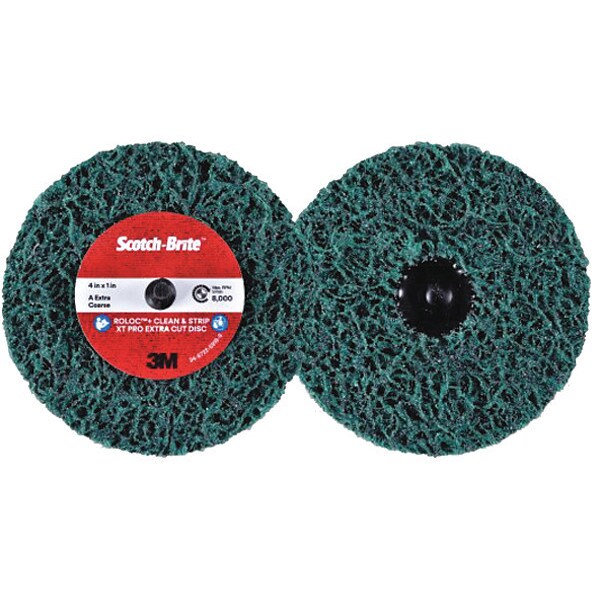 Scotch-Brite 4" dia. Green 100 grit Extra Coarse Aluminum Oxide Quick Change Disc - 61500303427