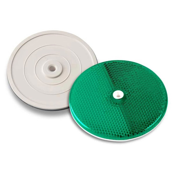 Tapco 102230 3-1/4" Green Centermount Reflector, Plastic Backplate, RT-90G - 102230