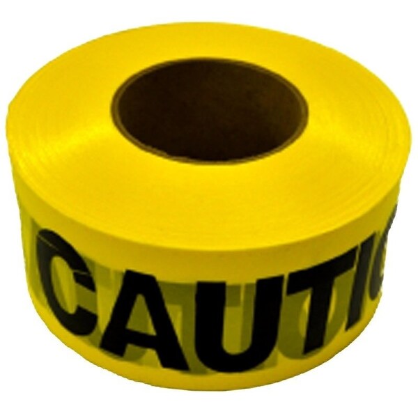 C.H. Hanson Barricade Safety Tape, 1000 ft L, 3 in W, Yellow, Polyethylene - 19000