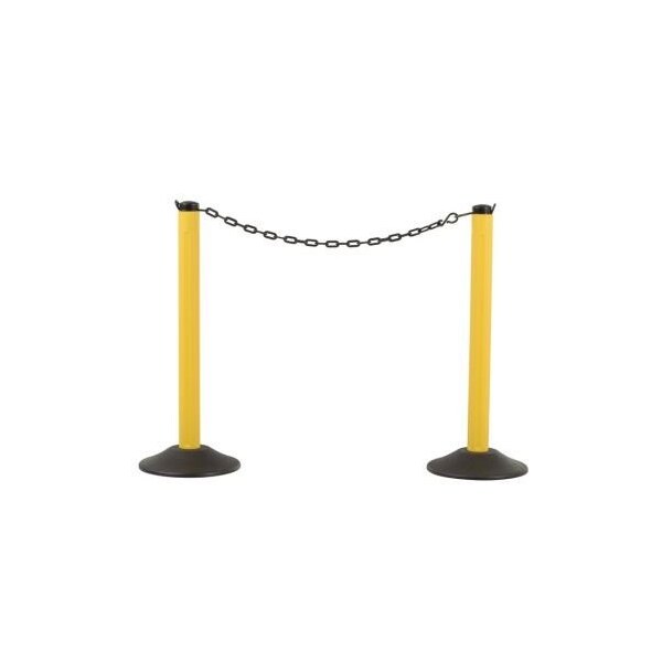 Accuform CHAIN STORAGE STANCHION POSTS BASE PRC442YLBK - PRC442YLBK